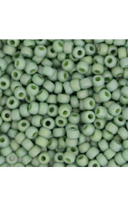 Miyuki rocailles Perlen 8/0 - Opaque glazed frosted pistachio green 8-4698